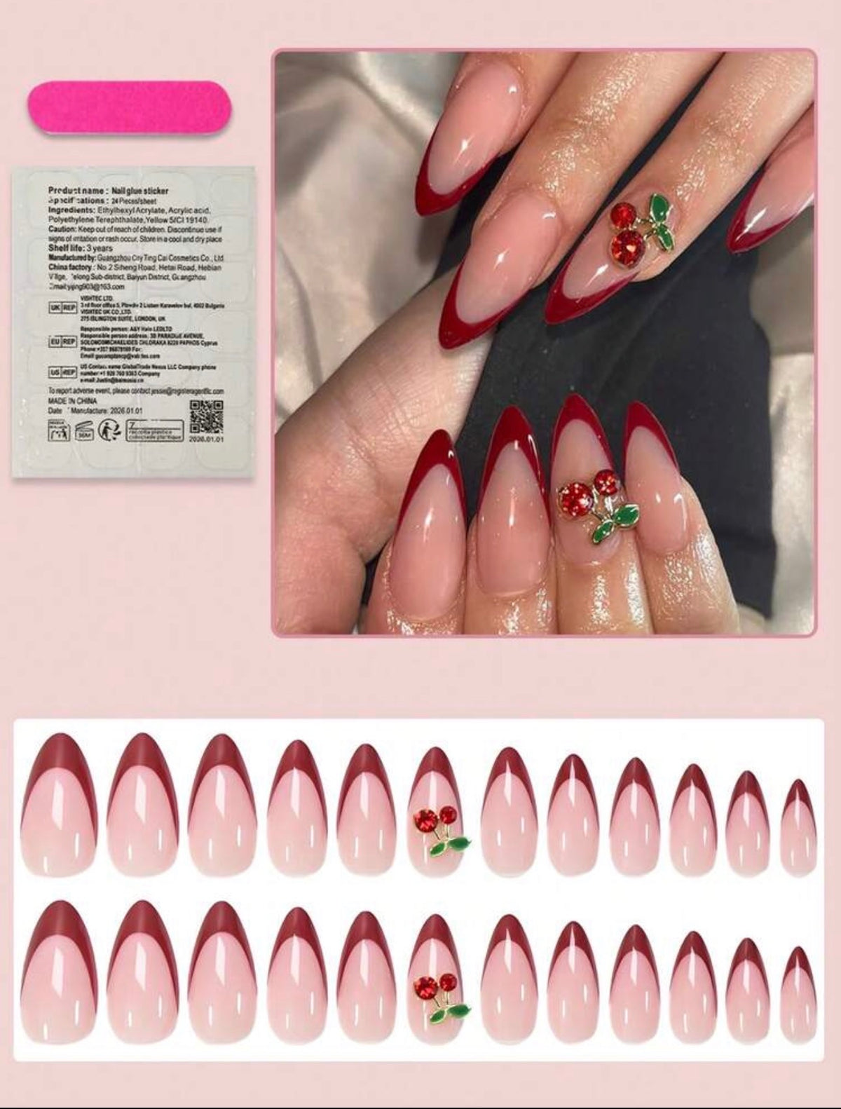 Press-On Nails – Cherry Kiss