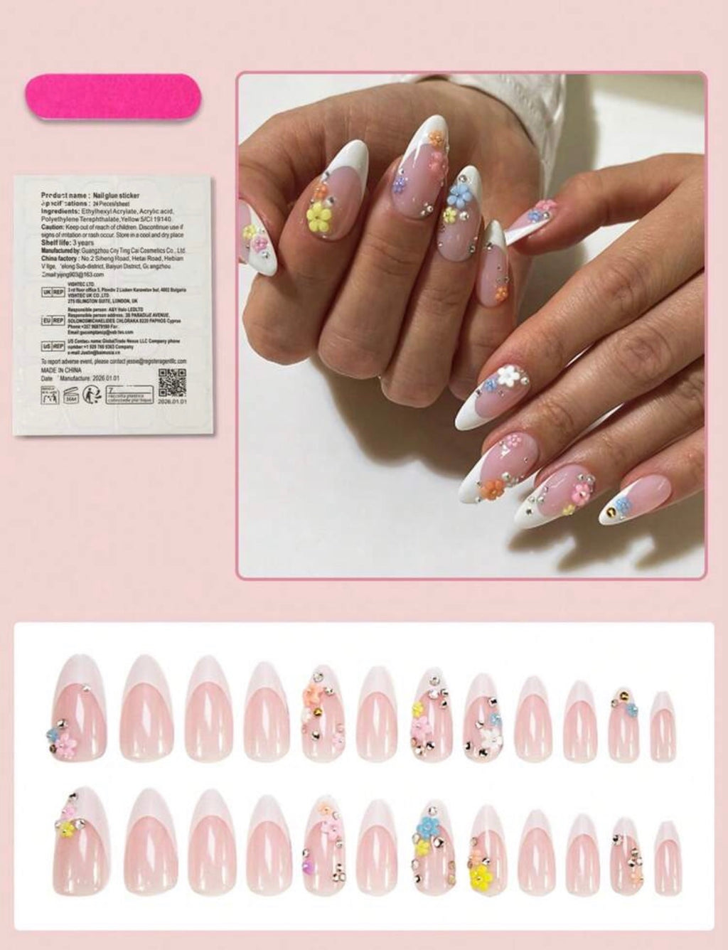 Press-On Nails – Jardin Fleuri