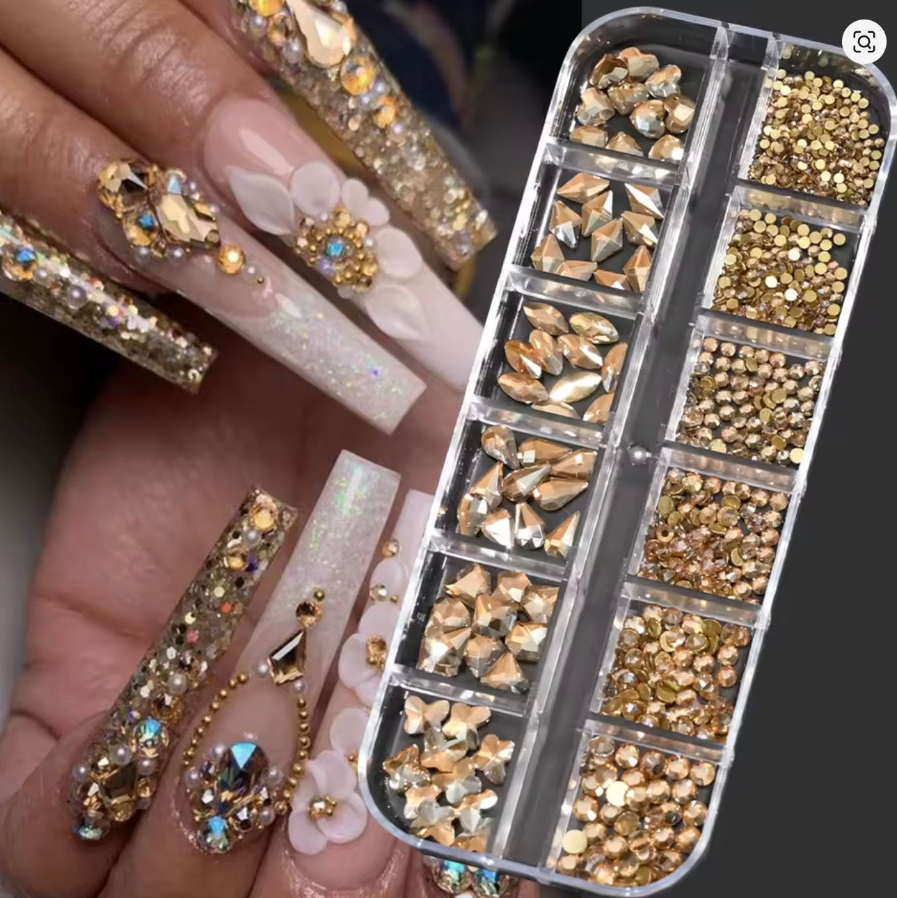 Kit de strass et décorations 3D pour Nail Art